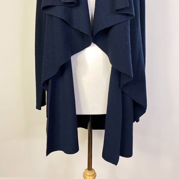 Theory Navy Blue Shanda New Steady Wool Blend Open Cardigan - Picture 4 of 7